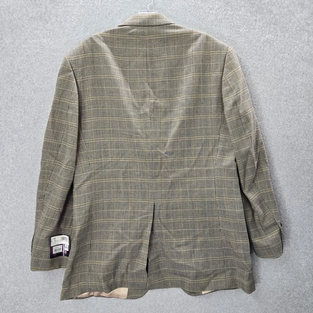 Nautica Men Blazer‎ 39R Brown Wool Alpaca Jacket Glen Check Plaid NWT